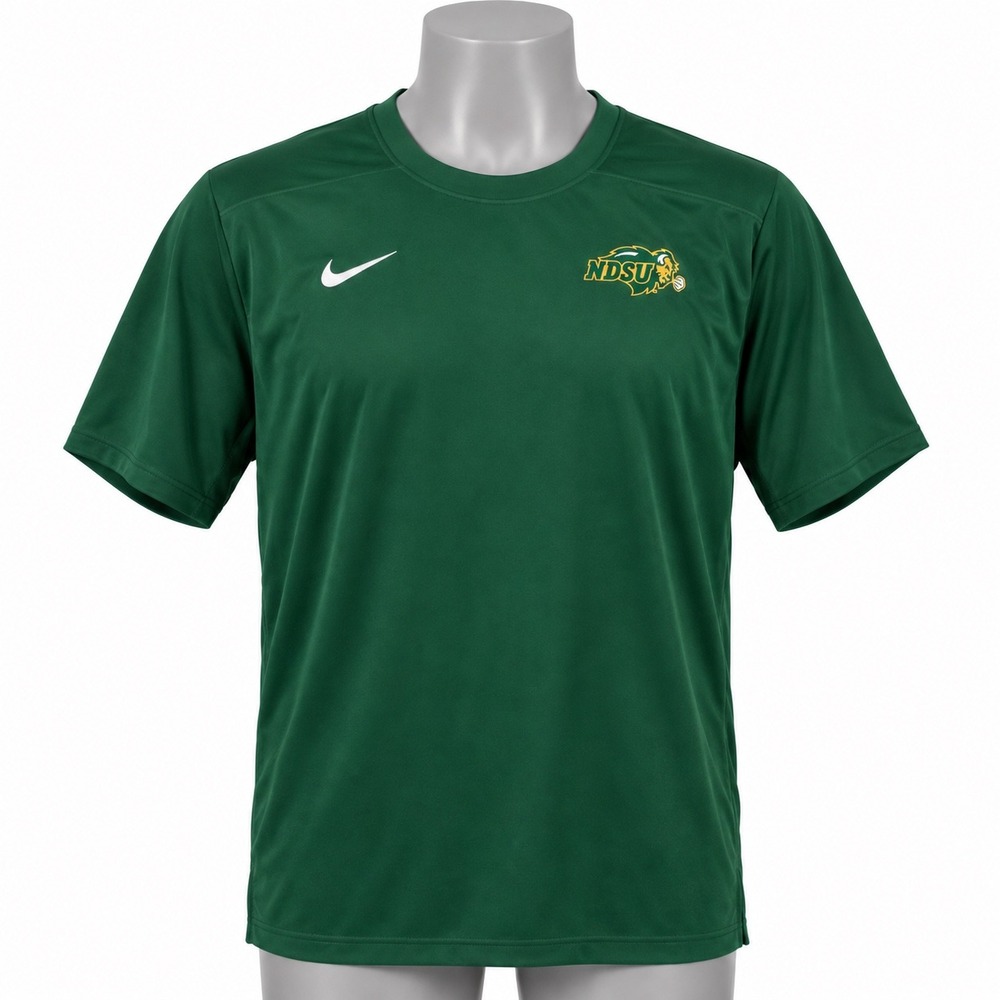 Nike NDSU Bison Dri-FIT Mens XXL Green Short Sleeve Performance T-Shirt